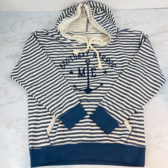 TR McTAGGART Navy Blue Stripped Hoodie S - Picture 3 of 6